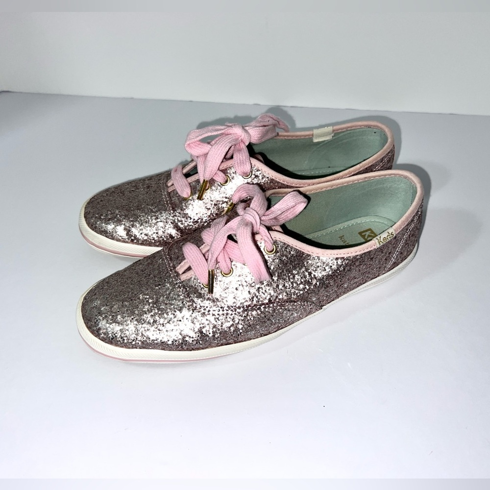 Keds Kate Spade New York Champion Pink lavender Glitter Sneakers Keds sz‎ 7